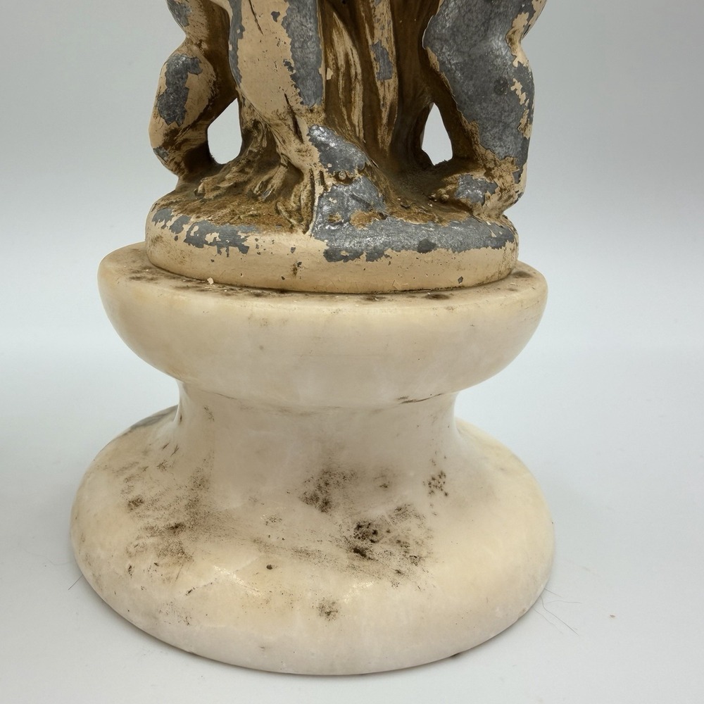 Vintage Italian Alabaster Marble Cherub Candlestick Holders Set - Made In Italy - Picture 9 of 13